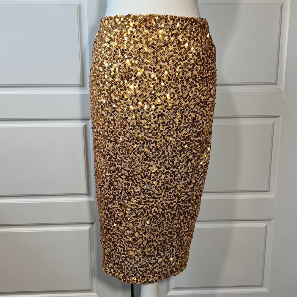 Sequin Skirt Women's Small Gold Party‎ Cocktail Bodycon Pencil Cosplay
